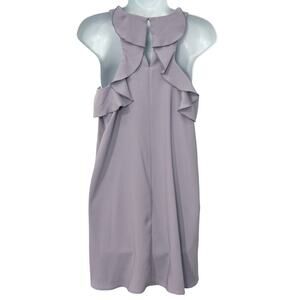 LOFT Lilac Purple Ruffle Racerback Sleeveless Swing Mini Dress size XS Petite